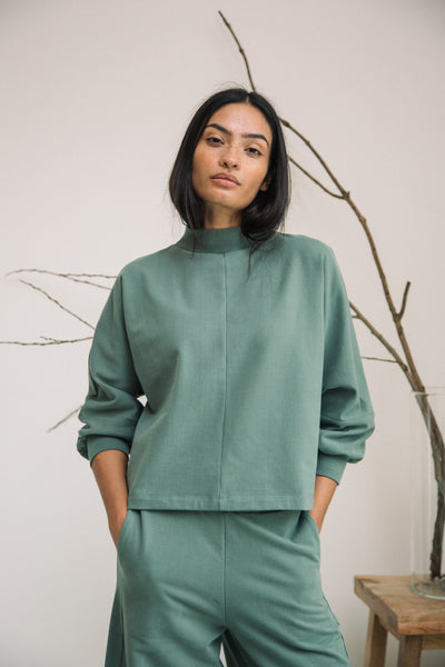 Beaumont Organic Maiya Organic Cotton Felpe Sweatshirt In Eucalyptus