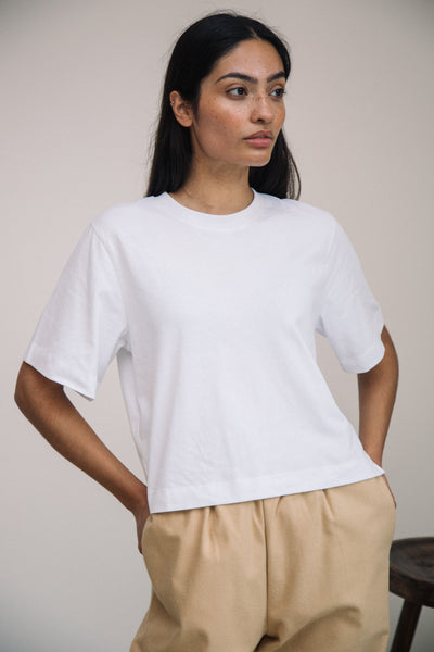 Beaumont Organic Aw24 Bay Organic Cotton Jersey Top In White