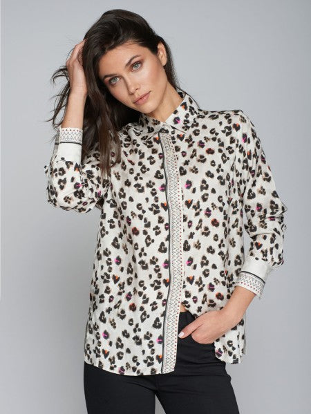 Vilagallo Mariela Leopard Print Shirt