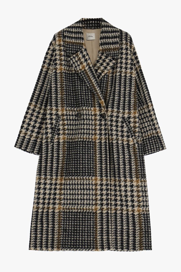 Dixie Beige and Black Dogtooth Coat