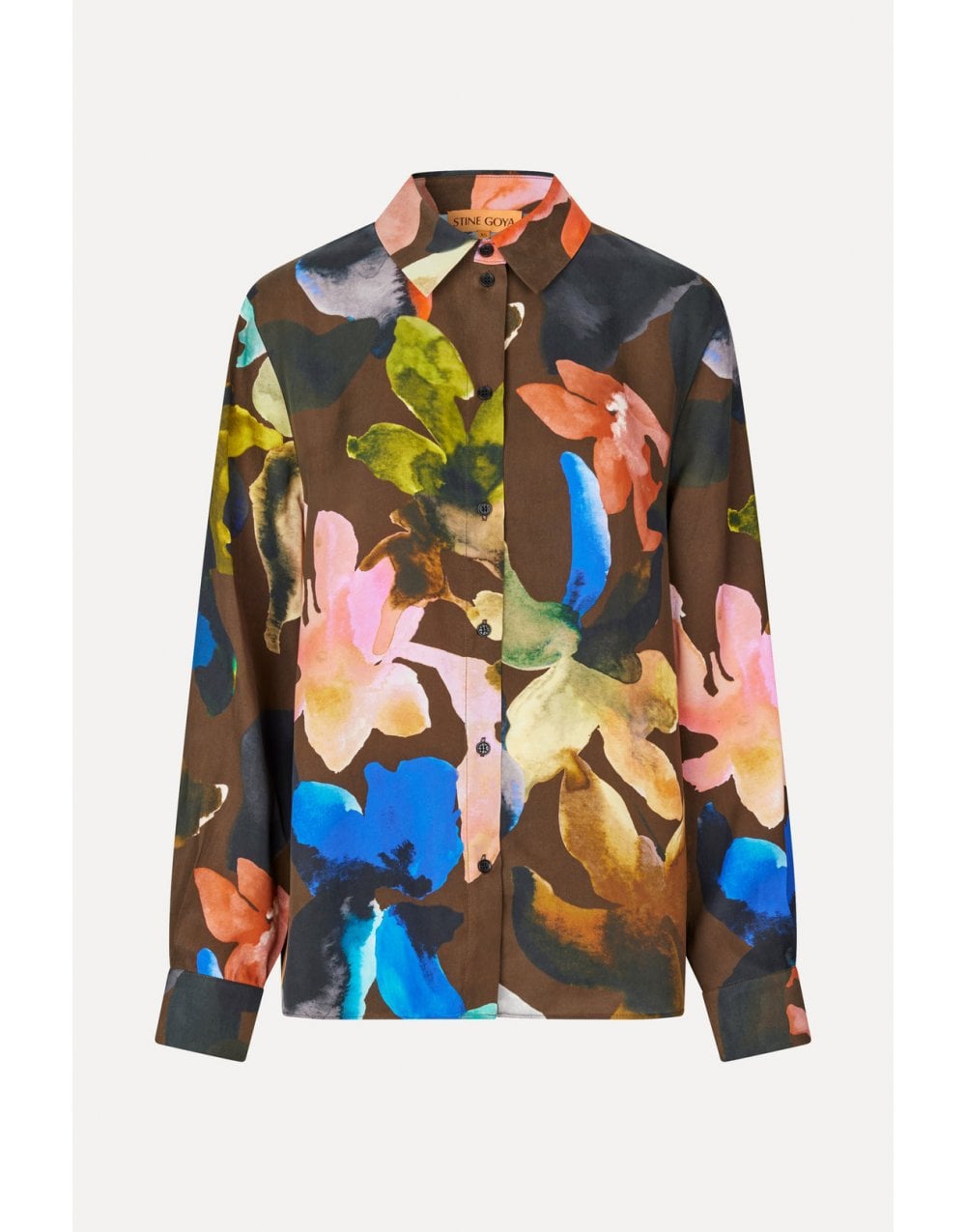 Stine Goya Aquarelle Garden Floral Shirt Col: Brown Multi