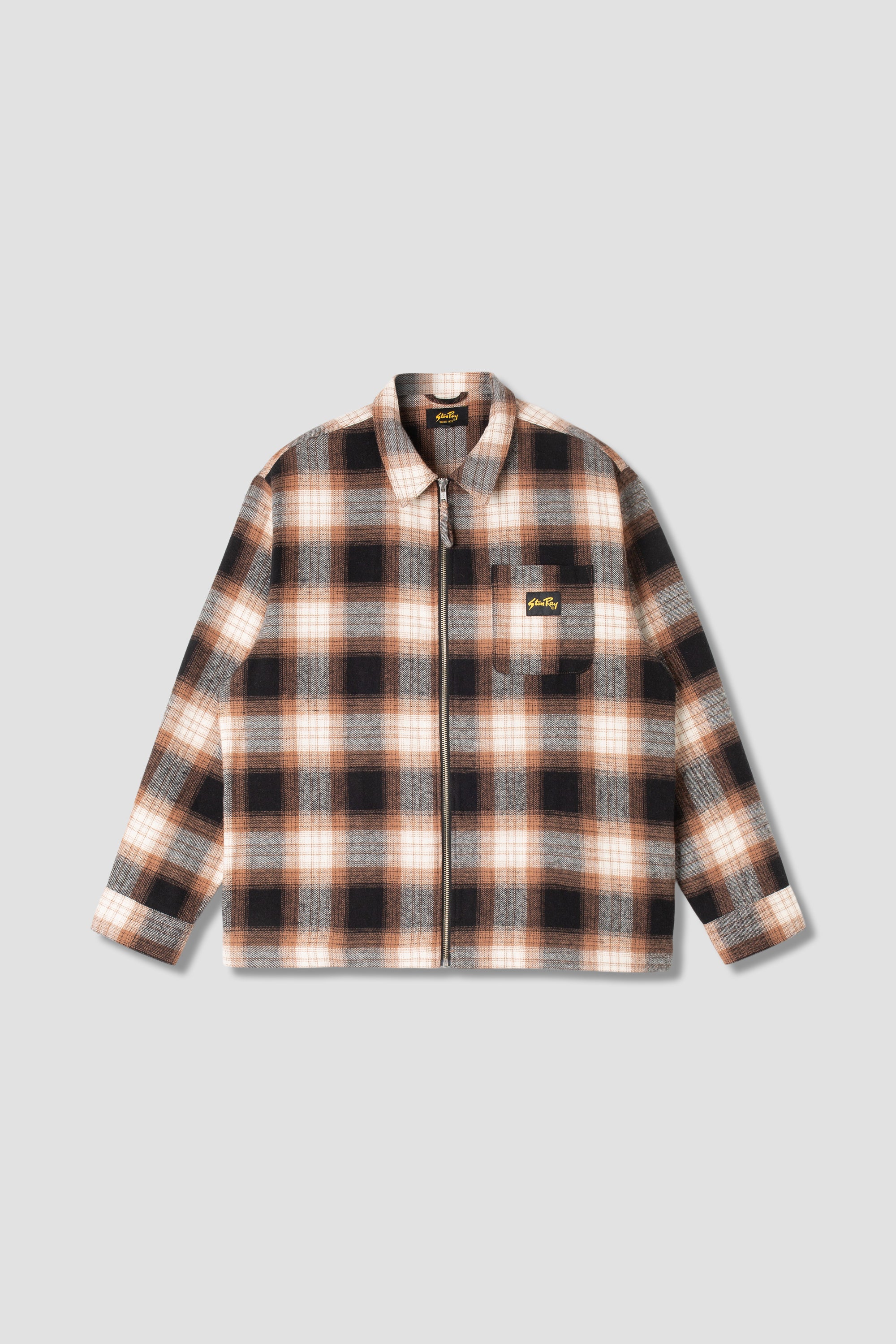 Stan Ray  Zip Shirt - Brown Plaid