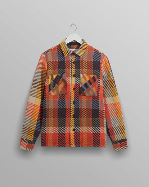 Wax London Whiting Overshirt Pike Check Orange