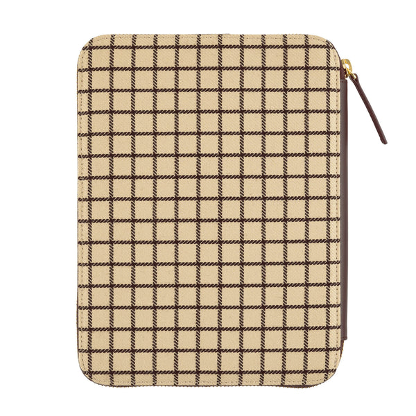 Hobonichi Techo A5 Cousin Cover - Taut Zipped (Café Au Lait Plaid)