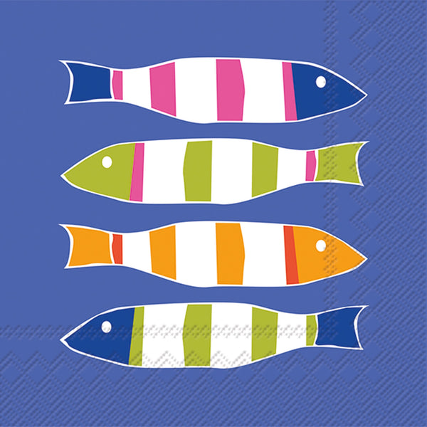 Boston International Striped Fish Cocktail Napkins