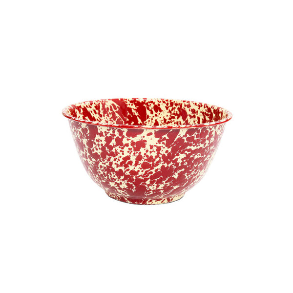 Crow Canyon Home Splatter Large Salad Bowl - Burgundy & Cream