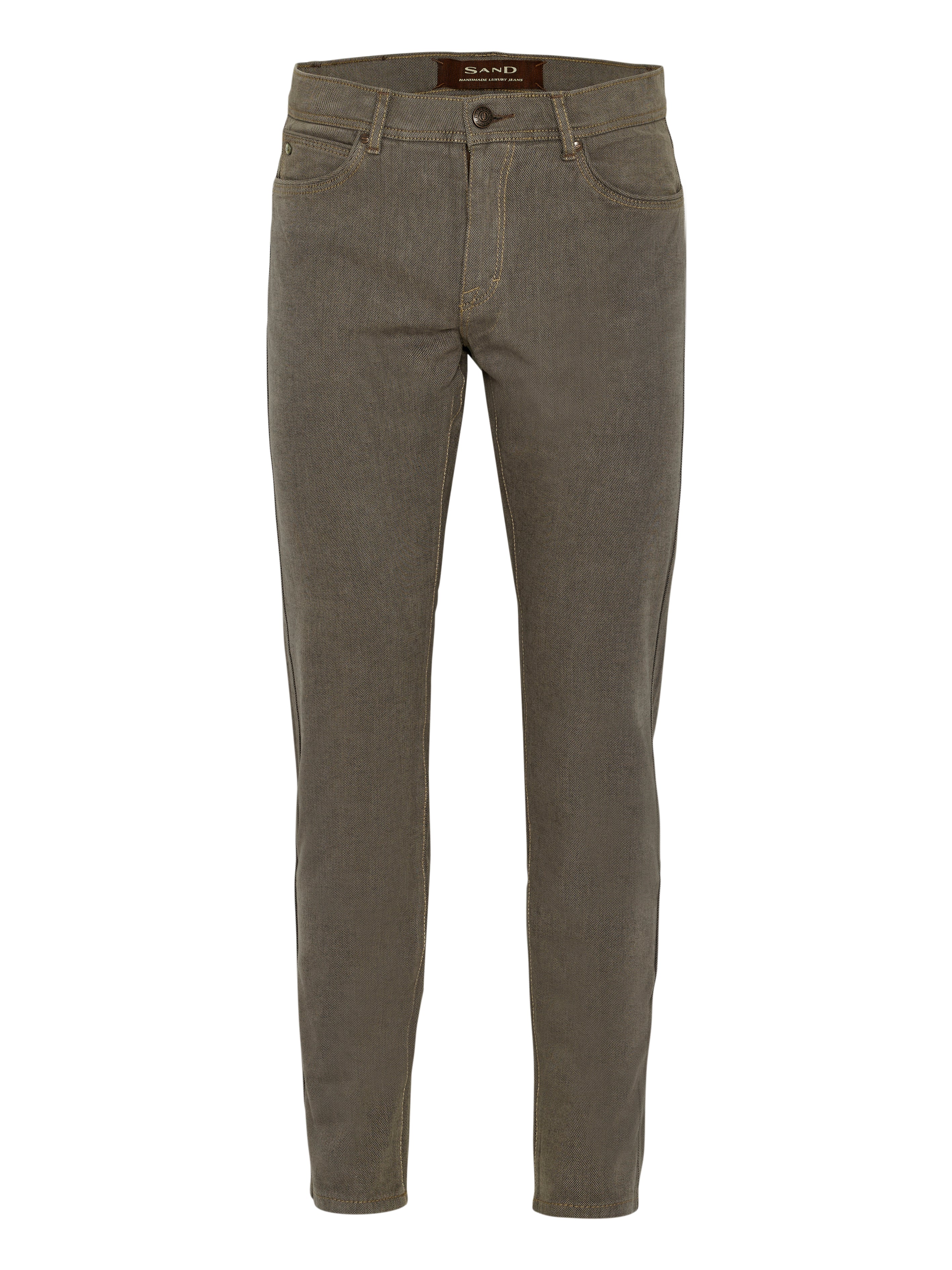 SAND - Mens Burton Cotton Twill Touch Trousers In Cappuccino