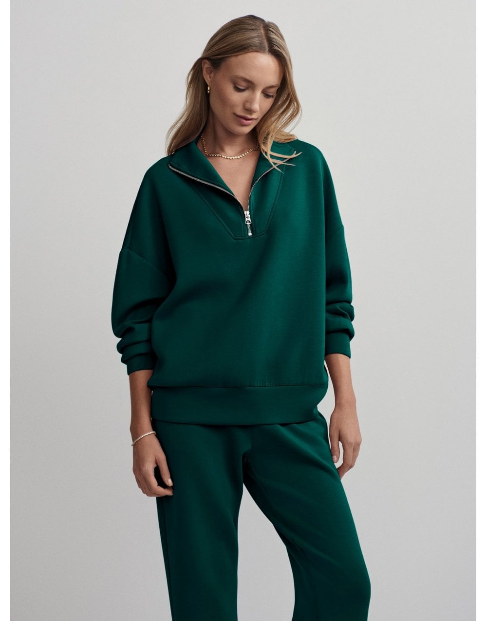 Varley Forest Green Hawley Half Zip Sweat