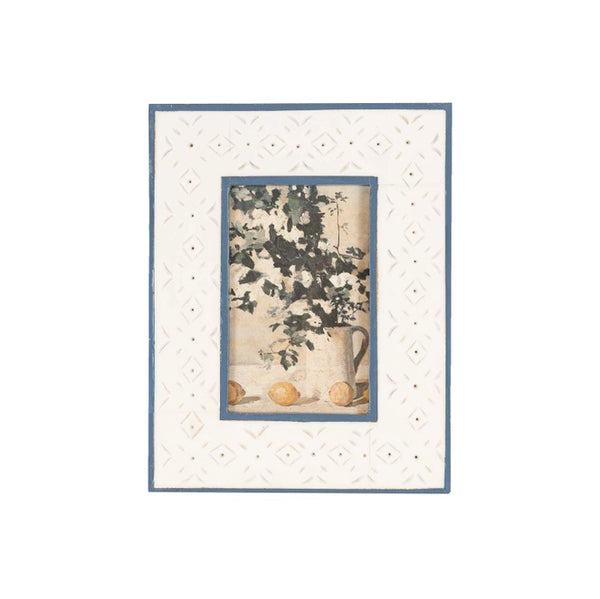 Foreside Home & Garden Penelope Blue And Cream Frame