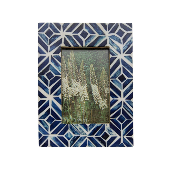 Foreside Home & Garden Celestina Blue Resin Mosaic Picture Frame