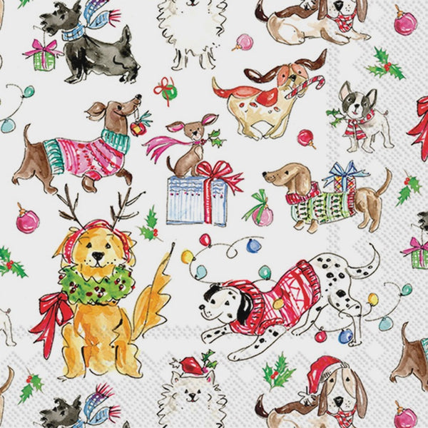 Boston International Christmas Dogs Christmas Cocktail Napkins