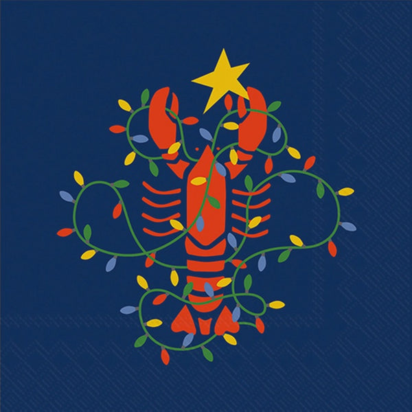 Boston International Lobster Christmas Lights Cocktail Napkin