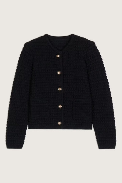 BA&SH Black Gaspard Knit Cardigan