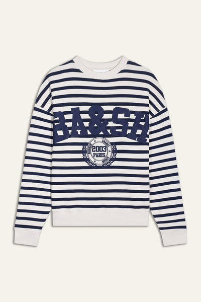 BA&SH Navy Benjamin Striped Sweatshirt