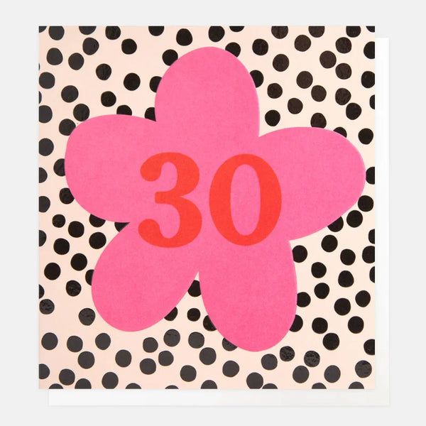 Caroline Gardner Cards Lot016 30 Birthday Flower On Spot Card