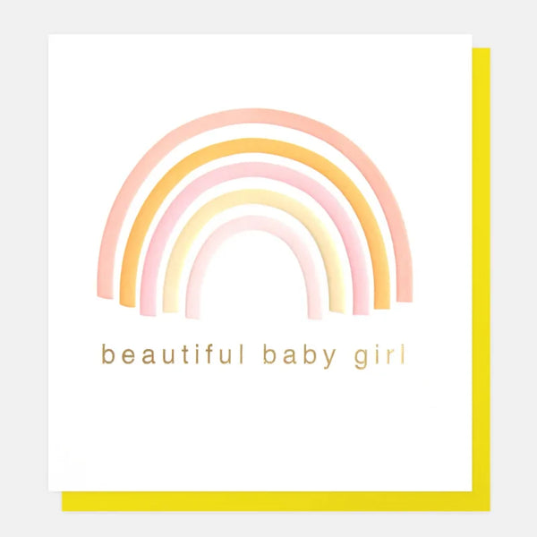 Caroline Gardner Cards Bab005 Beautiful Baby Girl Rainbow Card