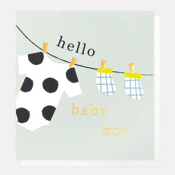 Caroline Gardner Cards Inr012 Hello Baby Boy Card