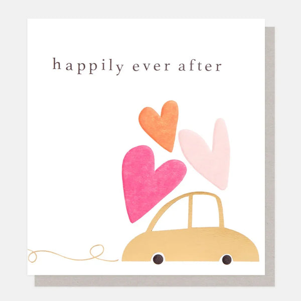 Caroline Gardner Cards Ldn010 Happily Ever After Car With Love Hearts Card