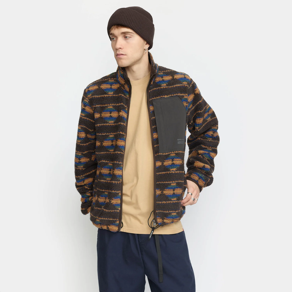 RVLT Revolution | 7015 Printed Pocket Teddy Jacket | Brown