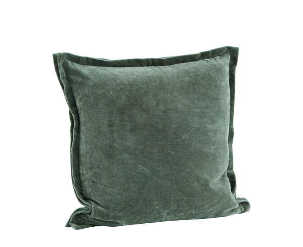 Madam Stoltz Velvet Square Cushion In Teal