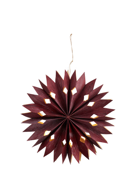 Madam Stoltz Led Paper Star In Wine 40cm