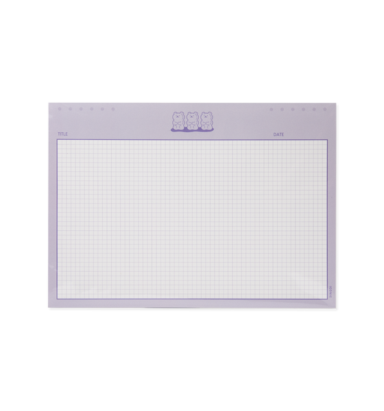 Iconic Wide B5 Grid Notepad, Violet