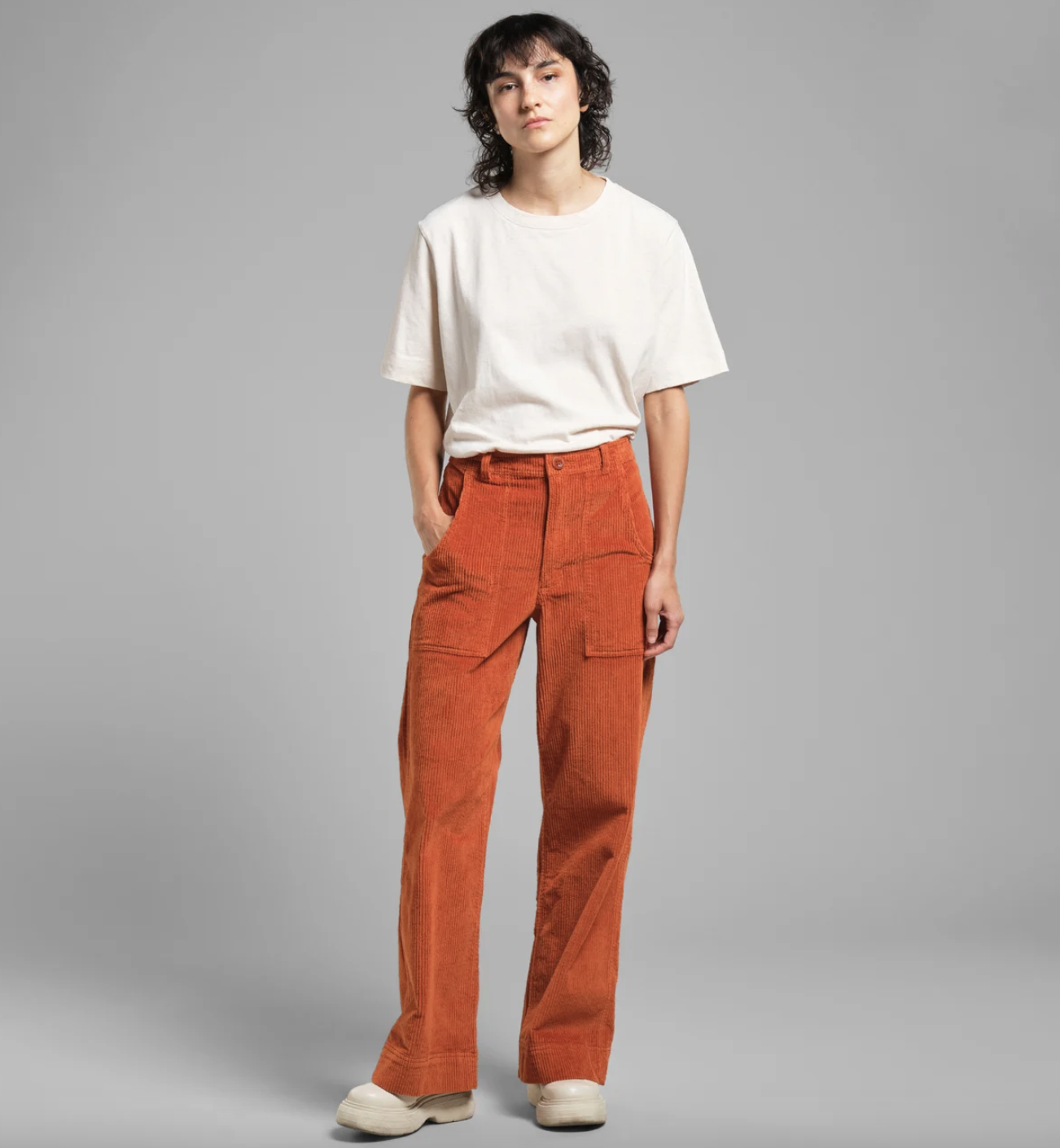 dedicated Workwear Pants Vara Corduroy Cinnamon Orange