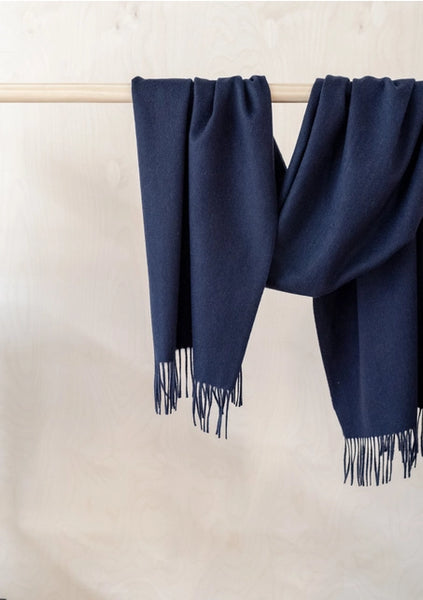 TBCo Lambswool Oversized Scarf In Navy