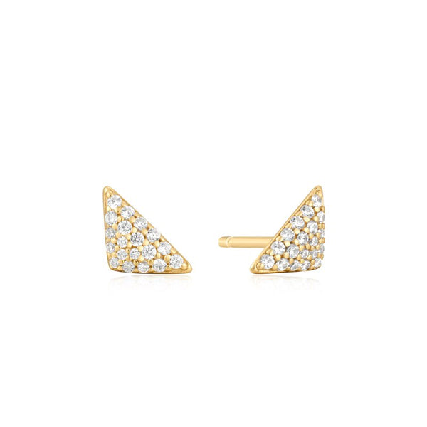 Ania Haie Gold Triangular Pave Stud Earrings - Sunshine Chaser