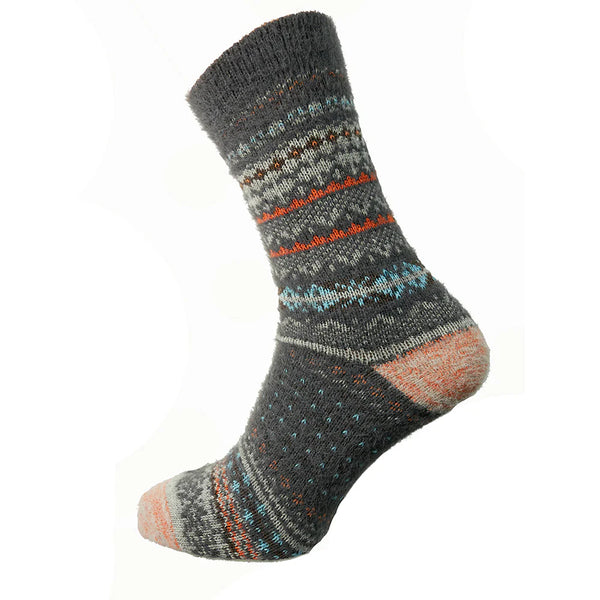 Joya 7-11 Wool Socks Brown Patterned