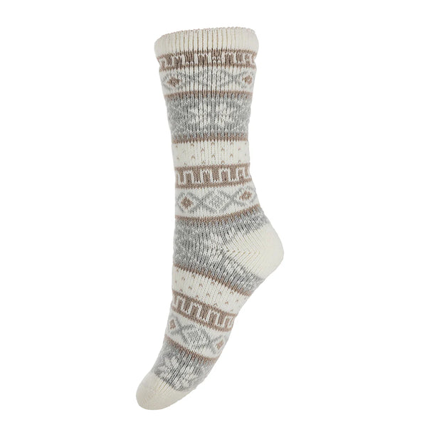 Joya 4-7 Thermal Socks Cream Patterned