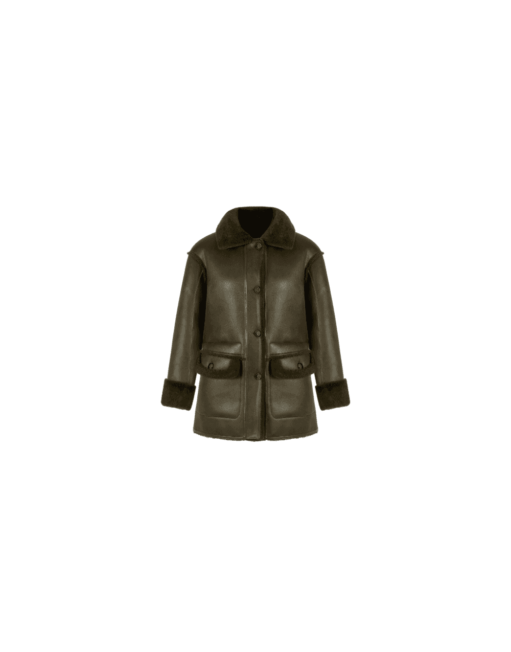 Urbancode Urbancode Reversible Fur Trim Jacket Size: L, Col: Khaki