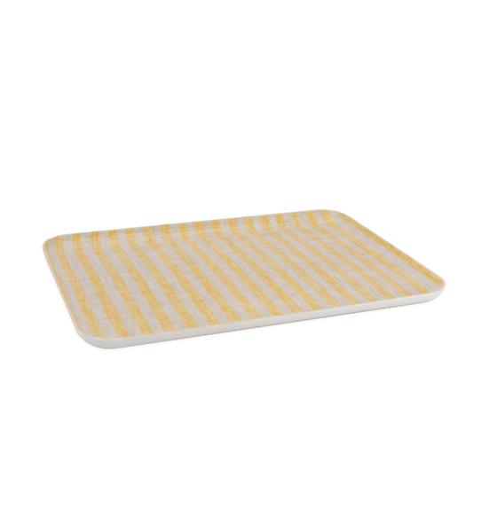 Fog Linen Work Henry Medium Coated Linen Tray, Yellow Stripe