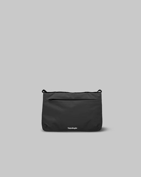 Topologie Black Tech Sateen Small Flat Sacoche Bag & Sage Reflective Rope Strap