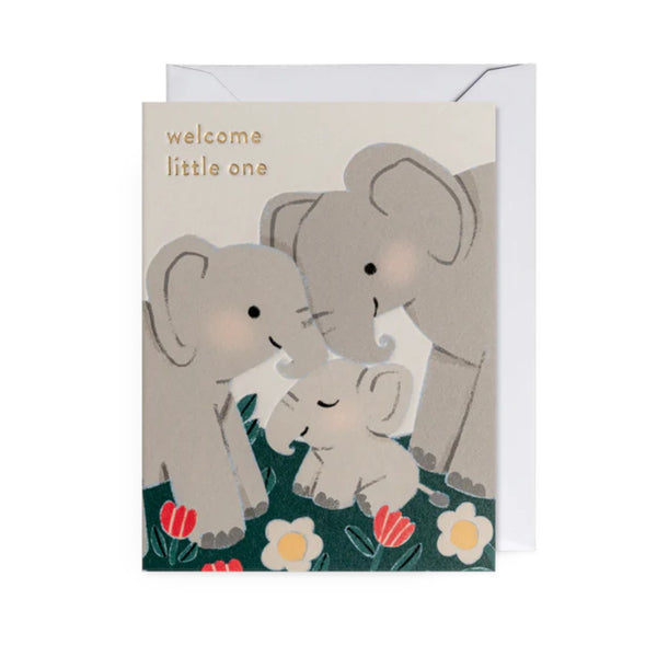 Lagom New Baby Card Welcome Little One Elephants