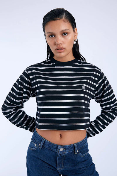 Dr Denim Rory Long Sleeve Double Stripe Top