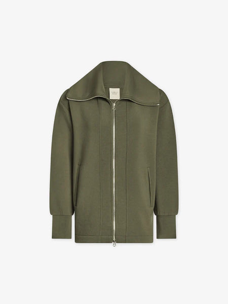 Varley Olive Raleigh Zip Through Sweat