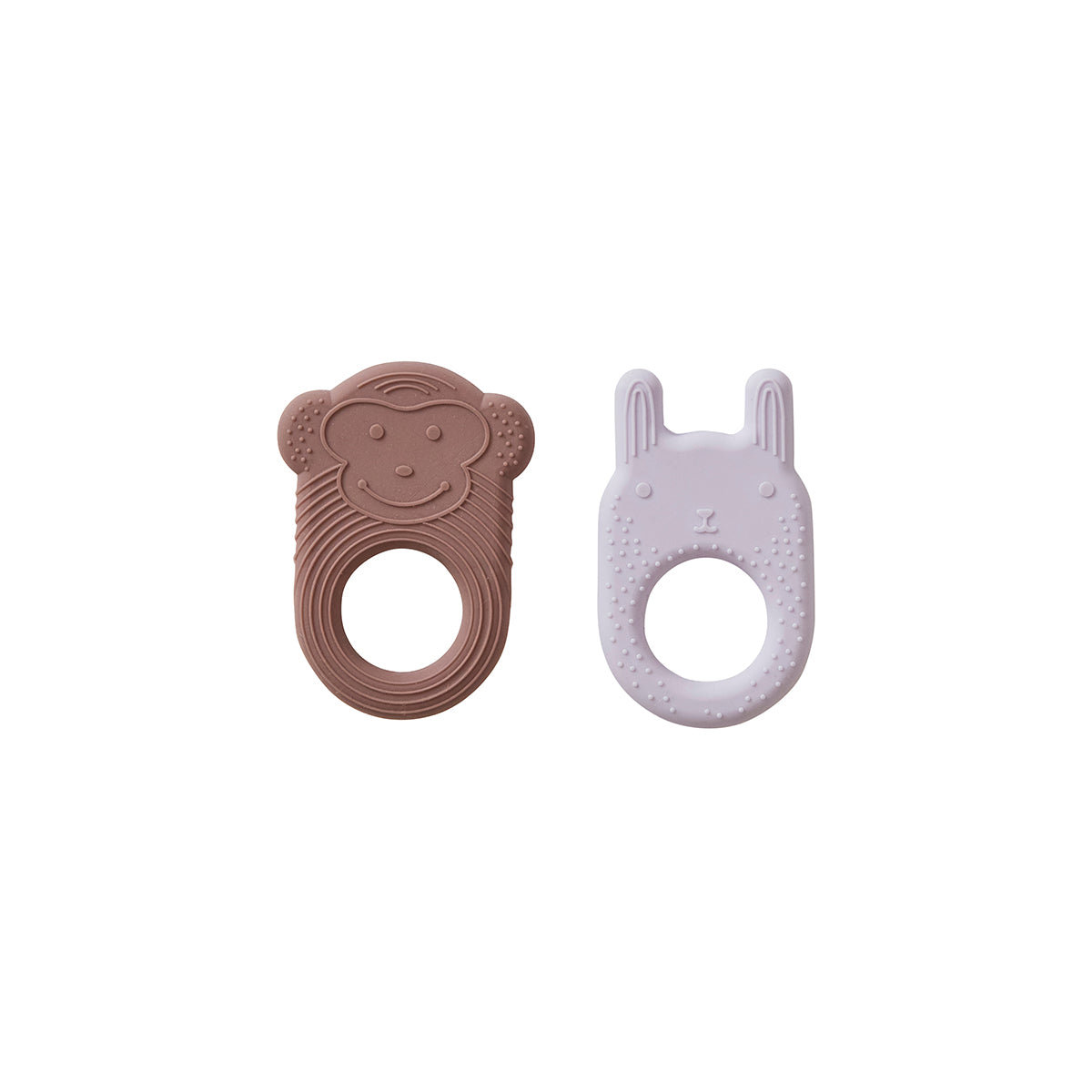 OYOY Pack of 2 Choco and Lavender Silicone Teethers