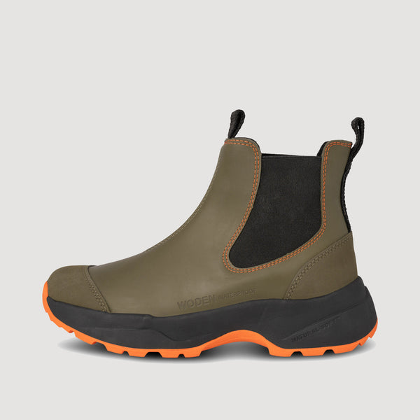 Woden Siri Dark Olive Waterproof Boot