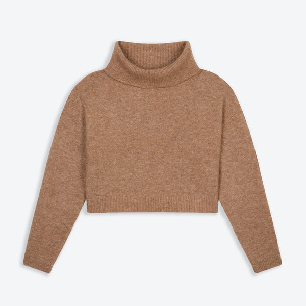 Lowie Tan Alpaca Cropped Roll Neck