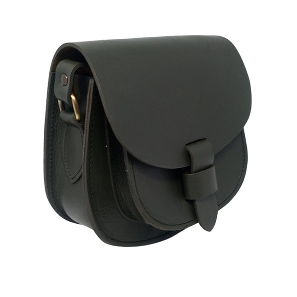 Artisan Stories Maya Black Leather Saddle Bag