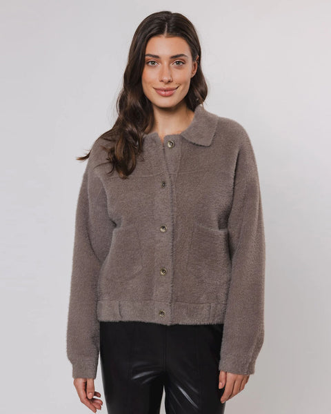 Rino Pelle Bubbly Taupe Fleecey Jacket