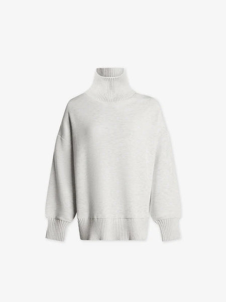 Varley Ivory Marl Barker High Neck Sweat