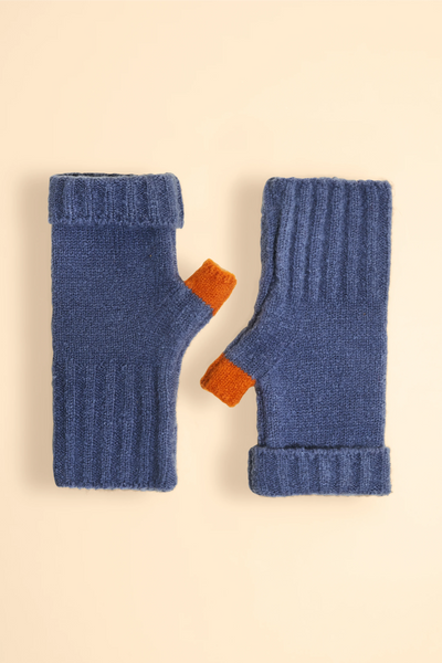 Powder Cas17 Cassia Wrist Warmers In Denim