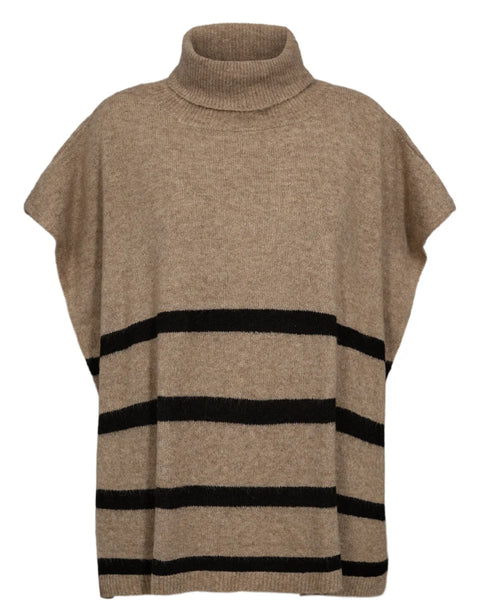 Numph Nemba Rollneck Poncho In Tiger's Eye