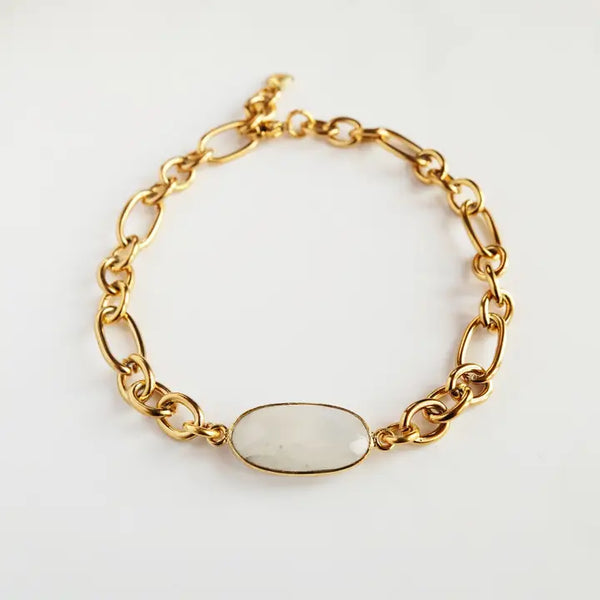 Augusta Jewellery B054 Moonstone Chain Bracelet