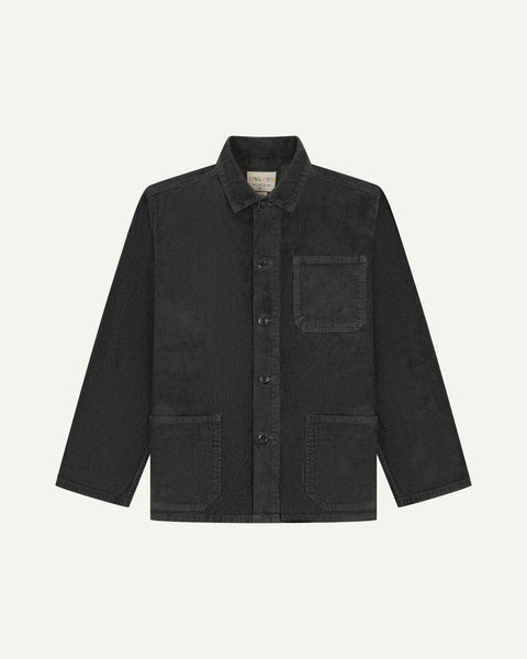 USKEES Men's Organic Buttoned Cord Overshirt - Charcoal