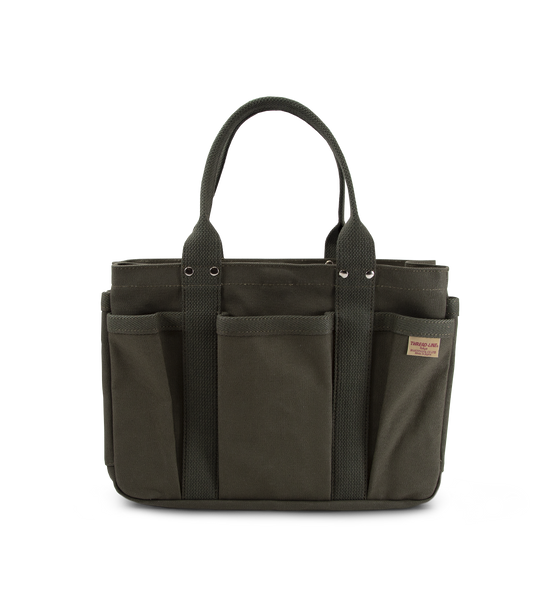 Thread-Line Small Heavy Canvas Tool Tote Bag, Olive Green