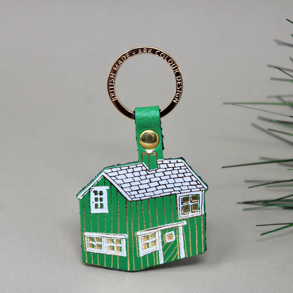 Ark Colour Design Log Cabin Leather Keyring