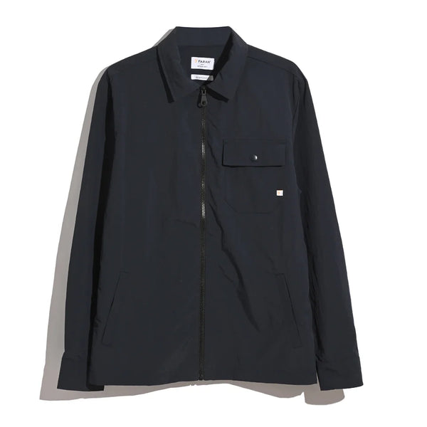 Farah F4wfe045 Holwick Zip Shirt In True Navy